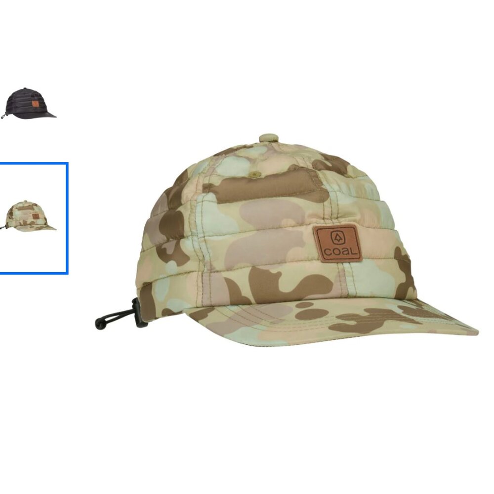 Coal Fairfax Quilted Down Adjustable Cap in Camo